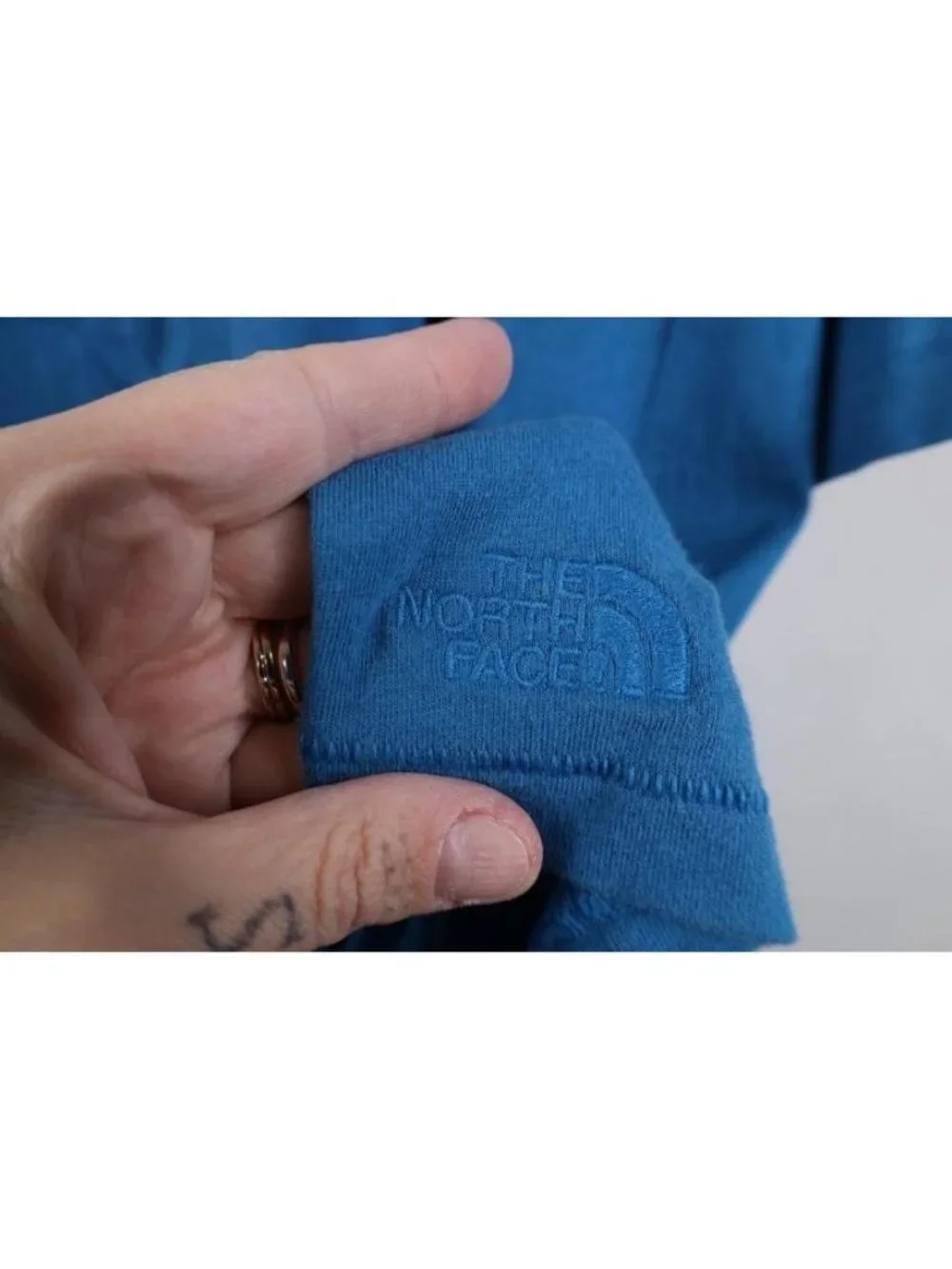 The North Face Mens Size 2XL XXL Faded Knit Short Sleeve Henley T-Shirt Blue